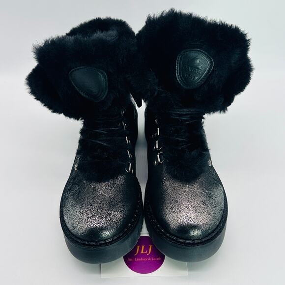 Pajar Women's Penny Faux Fur Pewter Metallic/Black Winter Snow Boots Size 6-6.5 - Picture 3 of 13